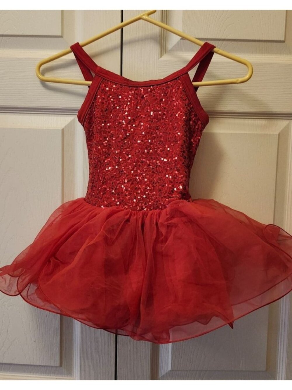 Weissman 60th Anniversary 12410 Red Sequin Tutu Dress Dance Costume Size IC 7/8